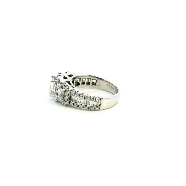 Estate 14KW 1.5CTW Three Stone Emerald Cut Diamond Engagement Ring Image 4 Kiefer Jewelers Lutz, FL