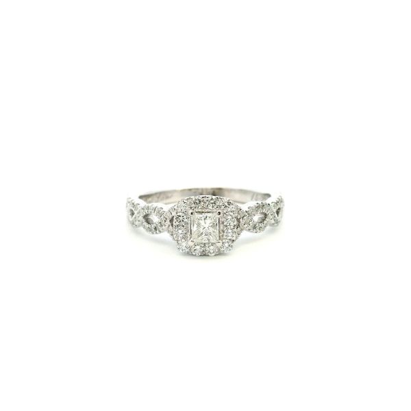 Estate 14KW 0.50CTW Diamond Princess Cut Halo Neil Lane Engagement Ring Kiefer Jewelers Lutz, FL