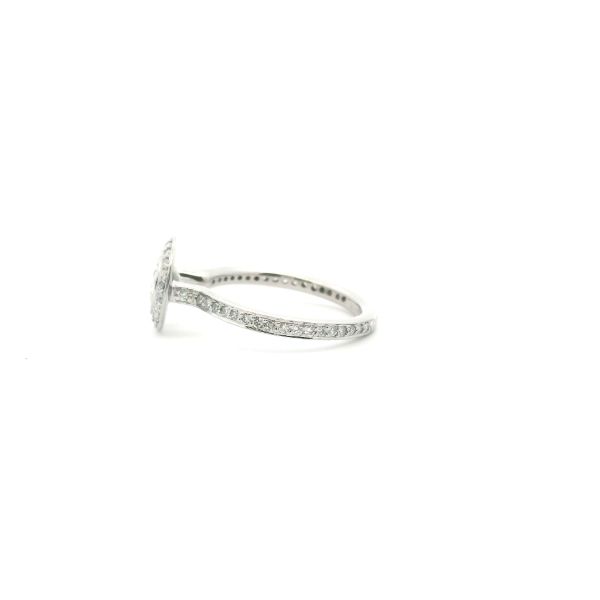 Estate Platinum 1CTW Bezel Set Halo Engagement Ring Image 4 Kiefer Jewelers Lutz, FL