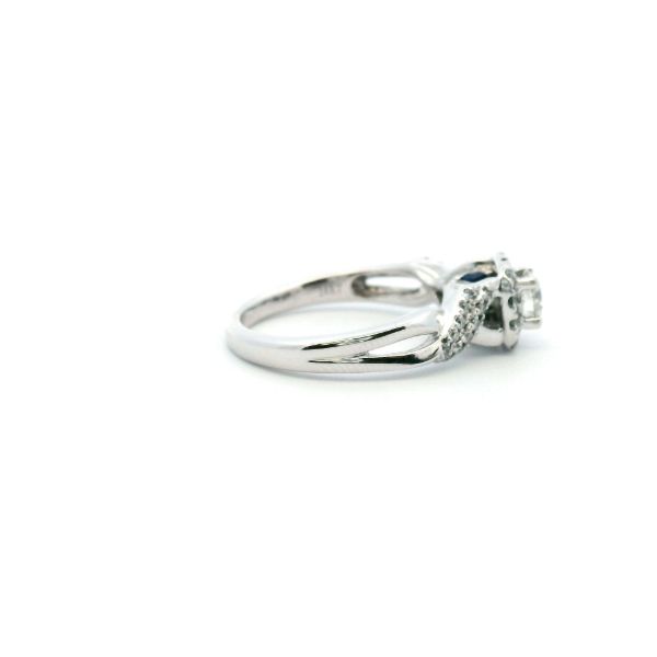 Estate 14KW 0.50CTW Twist Halo Vera Wang Love Engagement Ring Image 3 Kiefer Jewelers Lutz, FL