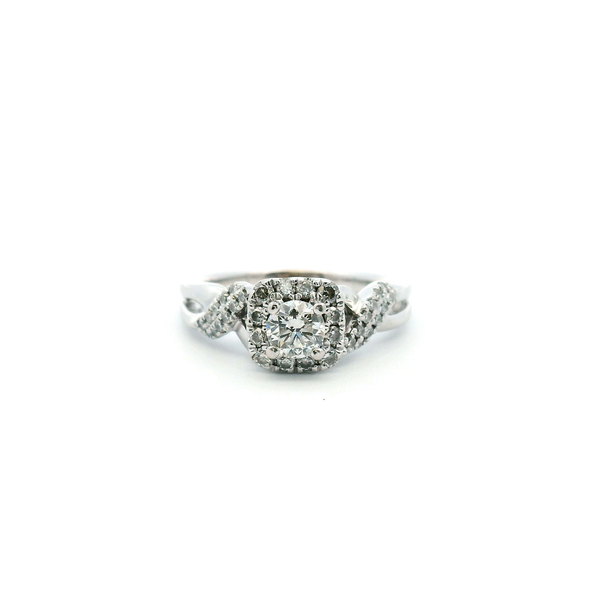 Estate 14KW 0.50CTW Twist Halo Vera Wang Love Engagement Ring Kiefer Jewelers Lutz, FL