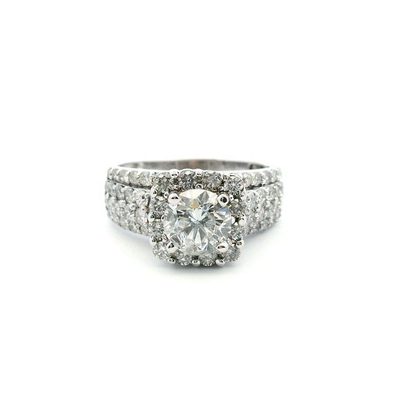 14KW 3.04CTW Diamond Halo Engagement Ring Kiefer Jewelers Lutz, FL