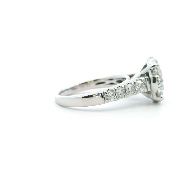 Estate 14KW 1.10CTW Round Diamond Cluster Engagement Ring Image 3 Kiefer Jewelers Lutz, FL
