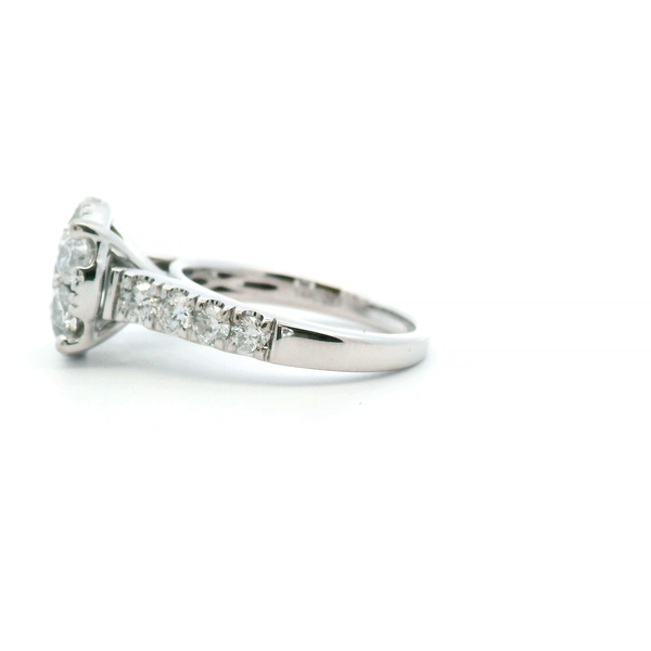 Estate 14KW 1.10CTW Round Diamond Cluster Engagement Ring Image 4 Kiefer Jewelers Lutz, FL