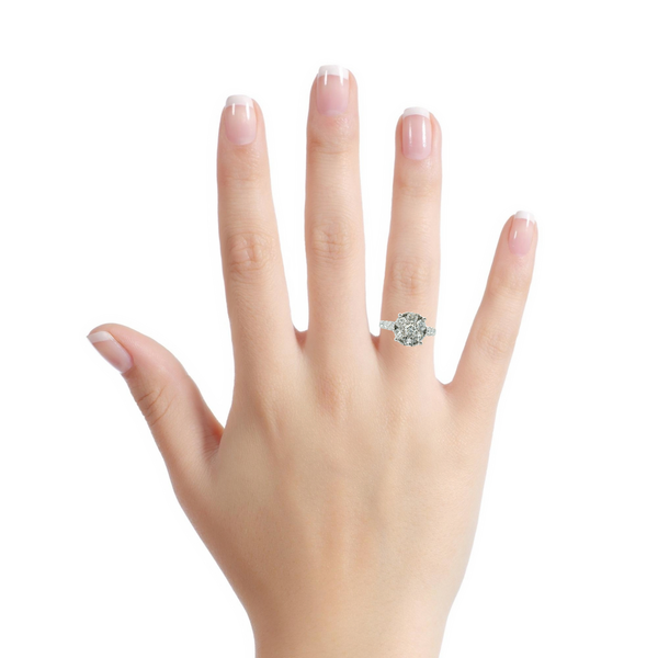 Estate 14KW 1.10CTW Round Diamond Cluster Engagement Ring Image 5 Kiefer Jewelers Lutz, FL