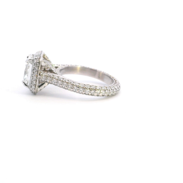 Estate Platinum 4.79CTW Radiant Cut Diamond Engagement Ring Image 3 Kiefer Jewelers Lutz, FL