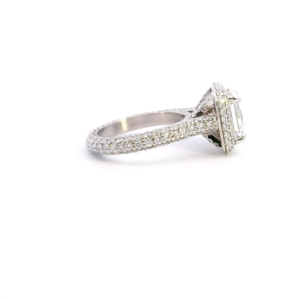 Estate Platinum 4.79CTW Radiant Cut Diamond Engagement Ring Image 4 Kiefer Jewelers Lutz, FL