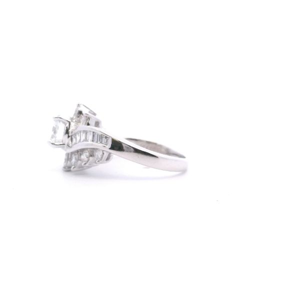 Estate Plat 2.07CTW Round Dimoand Swirl Design Engagement Ring Image 3 Kiefer Jewelers Lutz, FL