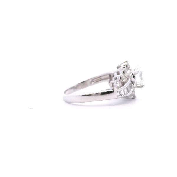 Estate Plat 2.07CTW Round Dimoand Swirl Design Engagement Ring Image 4 Kiefer Jewelers Lutz, FL