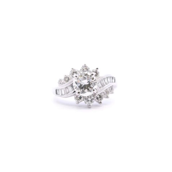 Estate Plat 2.07CTW Round Dimoand Swirl Design Engagement Ring Kiefer Jewelers Lutz, FL