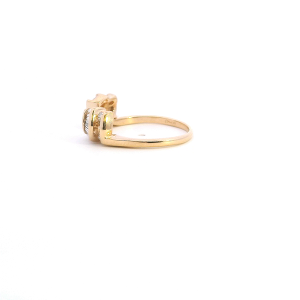 Estate 14KY 0.25CTW Bagguette and Round Diamond Ring Wrap Image 3 Kiefer Jewelers Lutz, FL