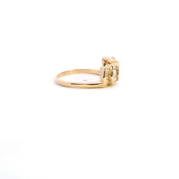 Estate 14KY 0.25CTW Bagguette and Round Diamond Ring Wrap Image 4 Kiefer Jewelers Lutz, FL