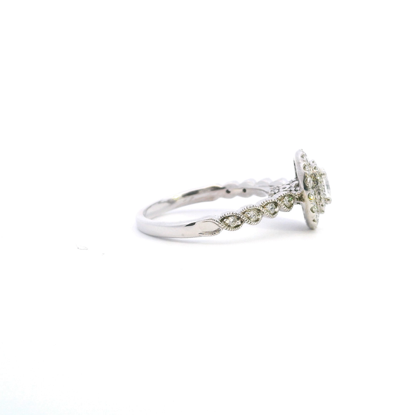 Estate 14KW 0.52CTW Oval Double Halo Twist Engagement Ring Image 4 Kiefer Jewelers Lutz, FL
