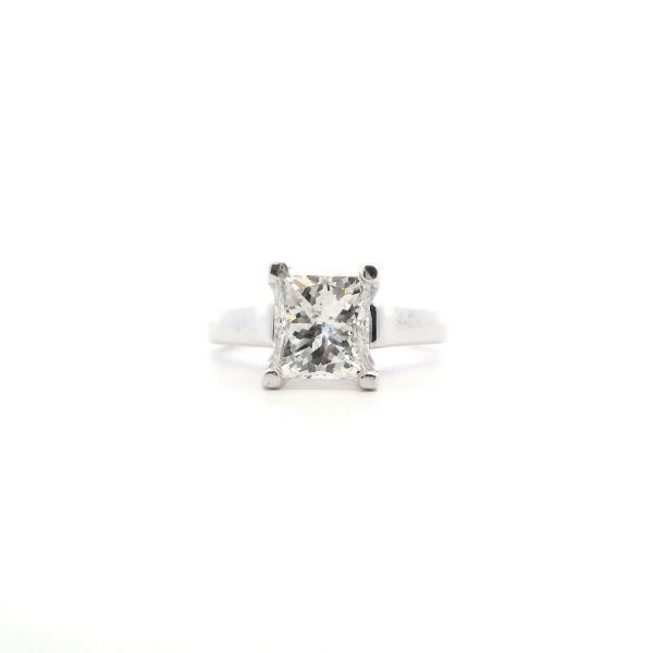 Estate 14KW 2.3CT Princess Cut Solitaire Engagement Ring Kiefer Jewelers Lutz, FL