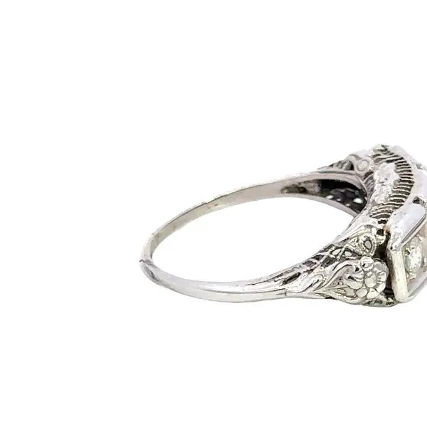 Estate 14K Diamond Filigree Ring Image 3 Kiefer Jewelers Lutz, FL