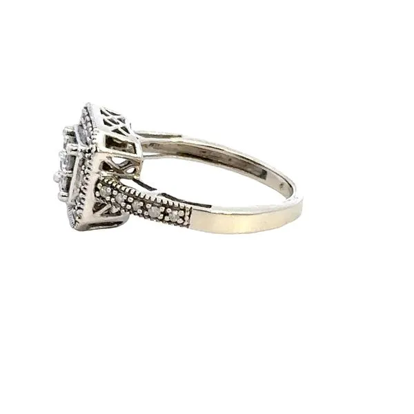 Estate 10KW .25CTW Square Shaped Cluster Diamond Ring Image 4 Kiefer Jewelers Lutz, FL