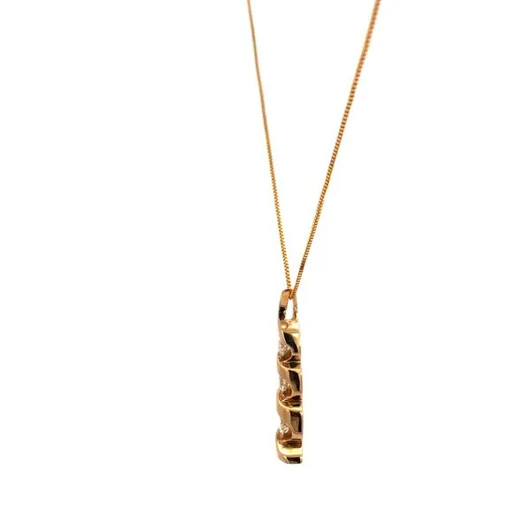 Estate 14KY Three Stone Pendant with Chain Image 4 Kiefer Jewelers Lutz, FL