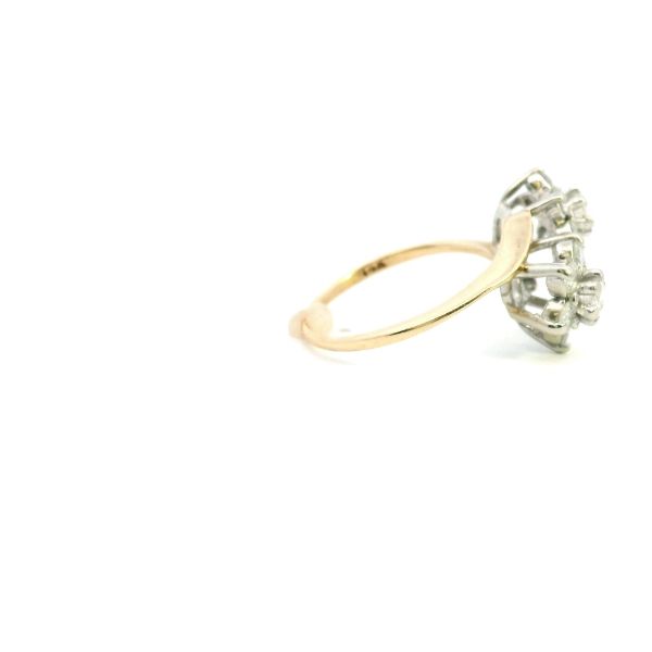 Estate 14KY 1.33CTW Diamond Flower Bypass Ring Image 3 Kiefer Jewelers Lutz, FL