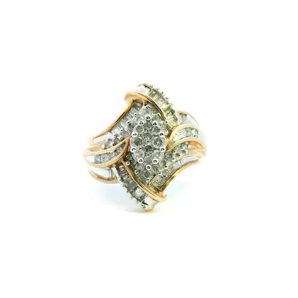Estate 10KY Diamond Marquise Cluster Fashion Ring Kiefer Jewelers Lutz, FL