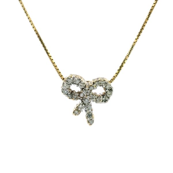 Estate 14KY Diamond Bow Pendnant Kiefer Jewelers Lutz, FL