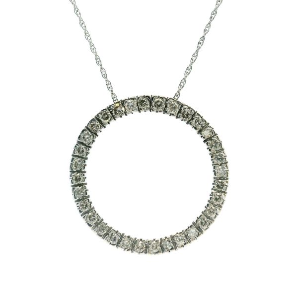 Estate 14KYW 1.5CTW Diamond Circle Pendant Kiefer Jewelers Lutz, FL