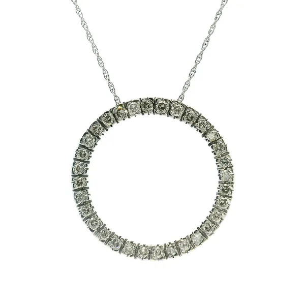 Estate 14KYW 1.5CTW Diamond Circle Pendant Kiefer Jewelers Lutz, FL