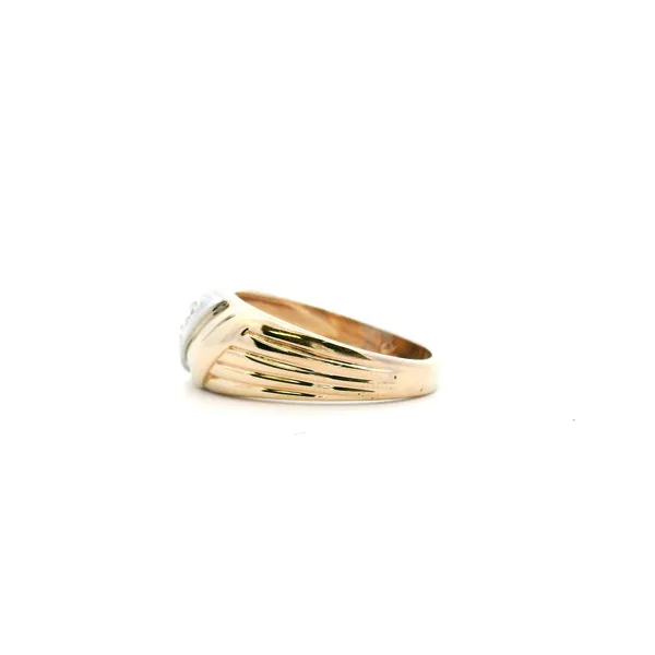 Estate 14KYW Diamond Three Stone Men's Ring Image 4 Kiefer Jewelers Lutz, FL