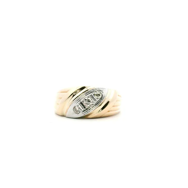 Estate 14KYW Diamond Three Stone Men's Ring Kiefer Jewelers Lutz, FL