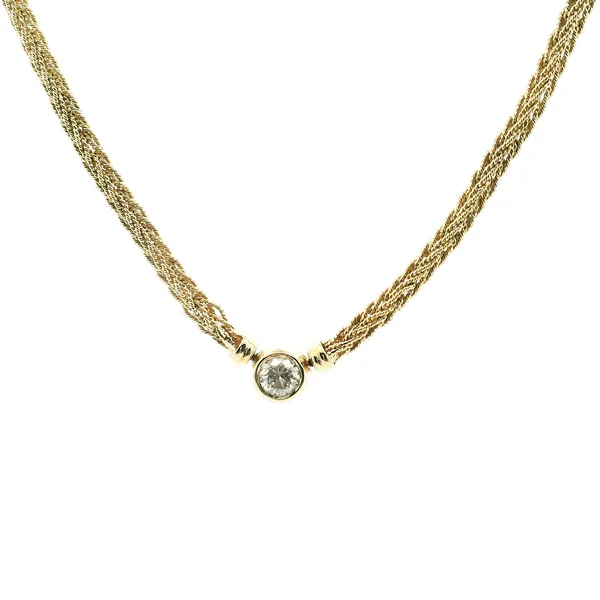 Estate 14KY Bezel Set Diamond Necklace Kiefer Jewelers Lutz, FL