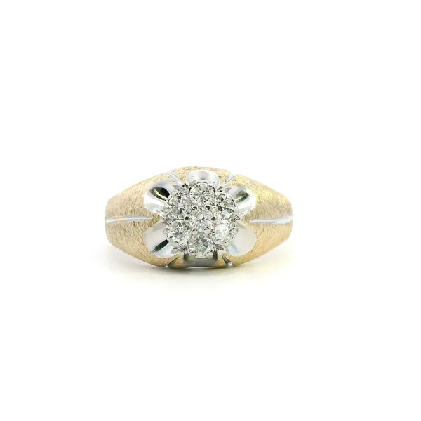 Estate 14KYW 0.50CTW Mens Diamond Cluster Ring Kiefer Jewelers Lutz, FL
