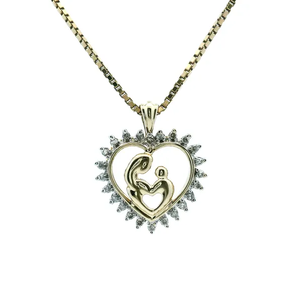 Estate 10KY Mother and Child Diamond Heart Pendant Kiefer Jewelers Lutz, FL