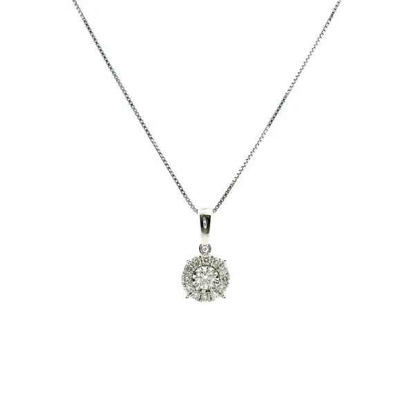 Estate 14KW Illusion Halo Diamond Pendant Kiefer Jewelers Lutz, FL