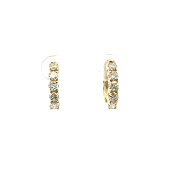 Estate 14KY 1CTW Diamond Huggie Hoop Earrings Kiefer Jewelers Lutz, FL