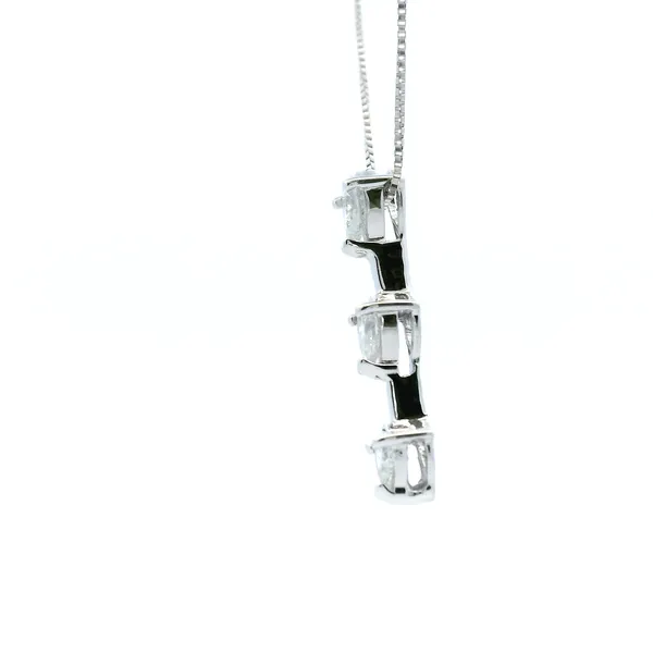 Estate 14KW 0.25CTW Pear Shaped Three Stone Diamond Pendant Image 4 Kiefer Jewelers Lutz, FL