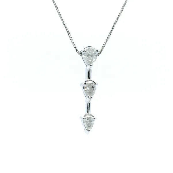 Estate 14KW 0.25CTW Pear Shaped Three Stone Diamond Pendant Kiefer Jewelers Lutz, FL