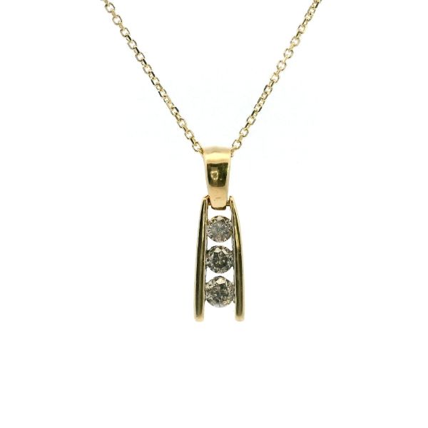 Estate 14KY 0.25CTW Three Stone Pendant Kiefer Jewelers Lutz, FL