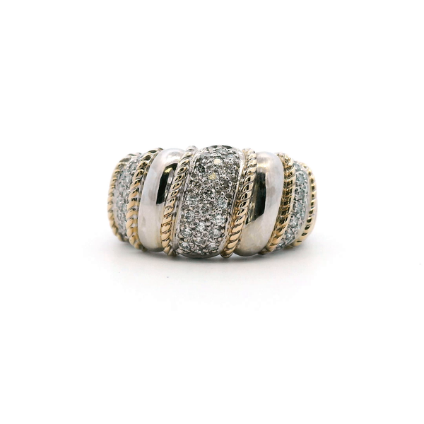 Estate 14KWY 0.50CTW Diamond Pave Domed Fashion Ring Kiefer Jewelers Lutz, FL