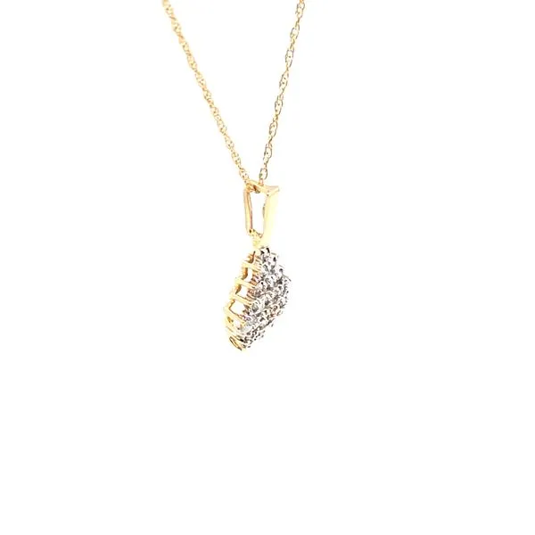 14K Estate Diamond Cluster Pendant Image 2 Kiefer Jewelers Lutz, FL