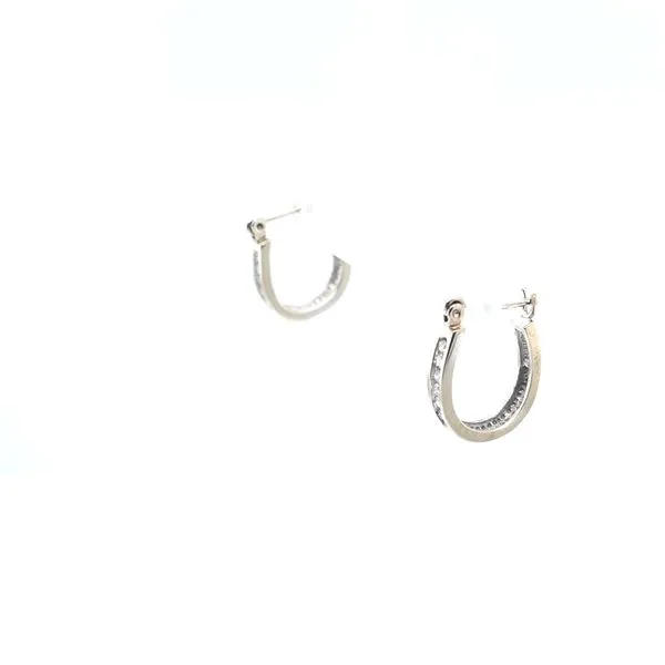 KW Estate Diamond Hoop Earrings Image 3 Kiefer Jewelers Lutz, FL