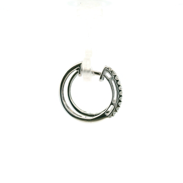 Estate 14KW 0.40CTW Diamond Double Row Hoop Earrings Image 3 Kiefer Jewelers Lutz, FL