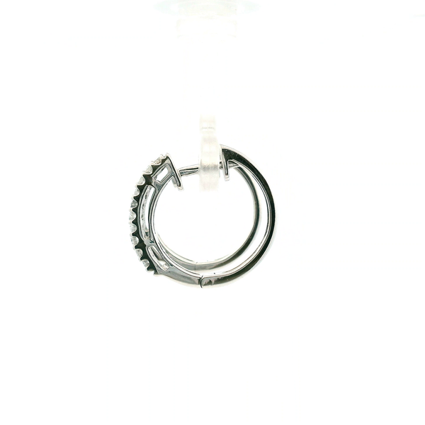 Estate 14KW 0.40CTW Diamond Double Row Hoop Earrings Image 4 Kiefer Jewelers Lutz, FL