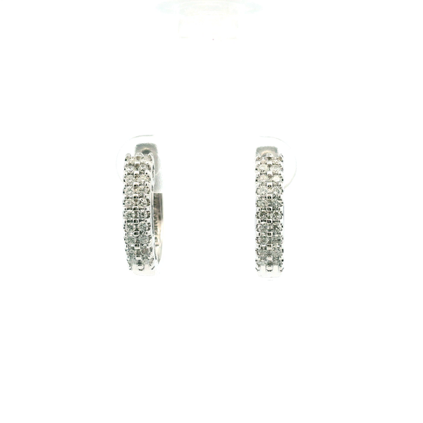 Estate 14KW 0.40CTW Diamond Double Row Hoop Earrings Kiefer Jewelers Lutz, FL