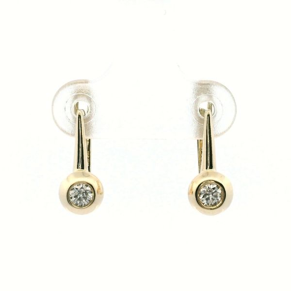 Estate 14KY 0.33CTW Diamond Bezel Set Drop Earrings Kiefer Jewelers Lutz, FL