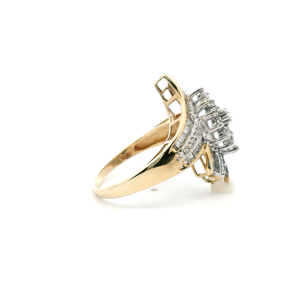 Estate 10KY 0.50CTW Diamond Cluster Fashion Ring Image 3 Kiefer Jewelers Lutz, FL