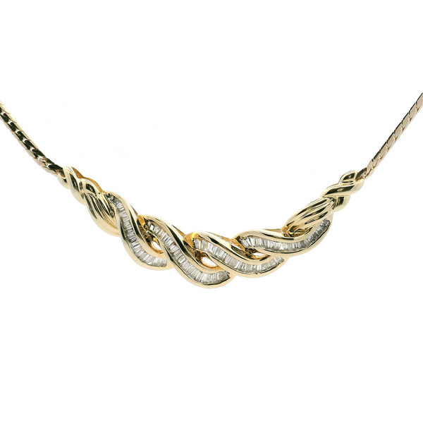 Estate 14KY 1CTW Diamond Bagguette Swirl Necklace Kiefer Jewelers Lutz, FL
