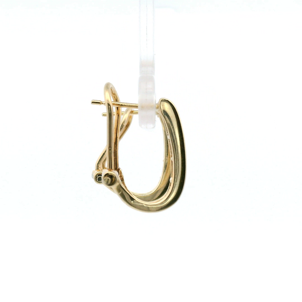 Estate 14KY 0.25CTW Bagguette Diamond Hoop Earrings Image 3 Kiefer Jewelers Lutz, FL