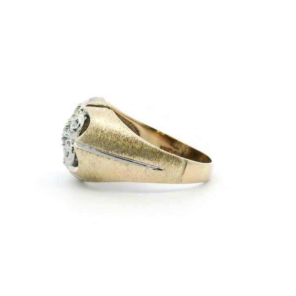 Estate 10KYW Diamond Cluster Men's Ring Image 3 Kiefer Jewelers Lutz, FL