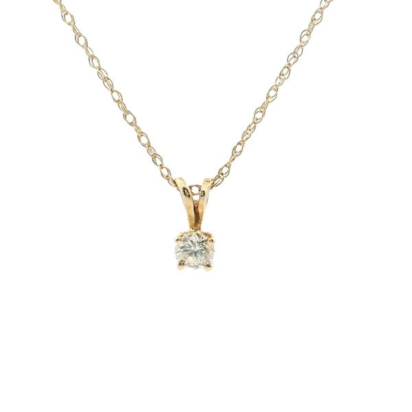 Estate 14KY 0.15CTW Diamond Solitaire Pendant Kiefer Jewelers Lutz, FL