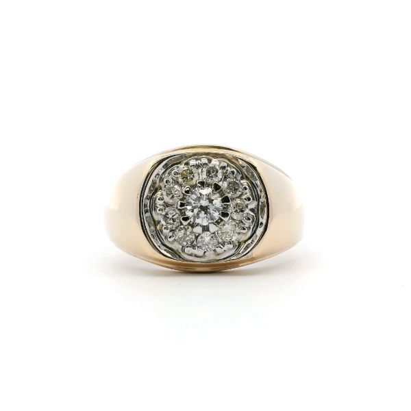 Estate 14KY 0.50CTW Diamond Mens Cluster Ring Kiefer Jewelers Lutz, FL