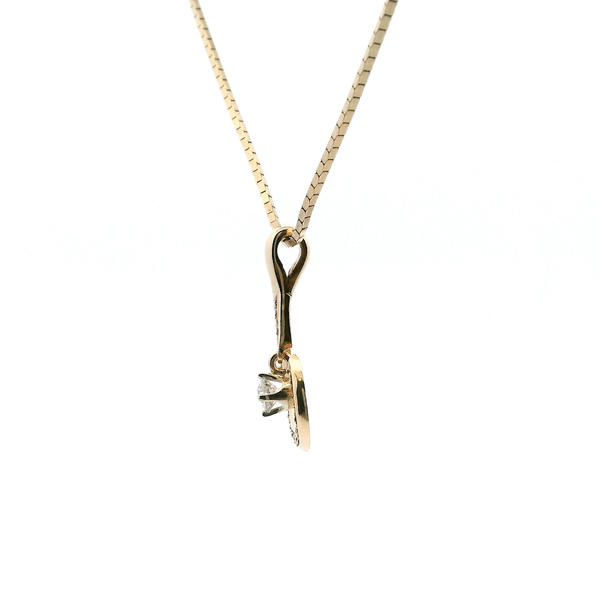 Estate 14KY 0.36CTW Diamond Hook Pendant with Snake Chain Image 4 Kiefer Jewelers Lutz, FL